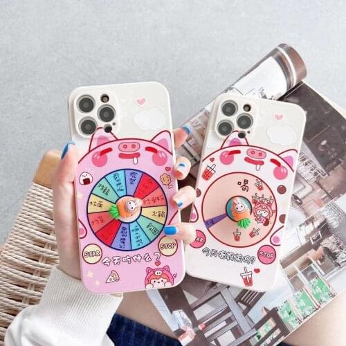 Lucky Turntable Reliever Stress Phone Case For Iphone 12 11 Pro Max X Xr Xs Max 7 8 Plus Funny Roulette Shockproof Back Cover