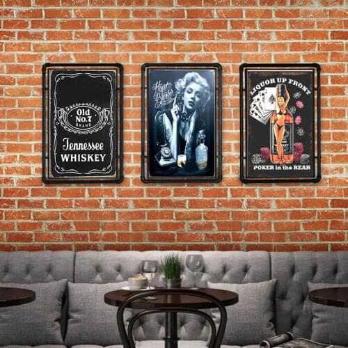 Whiskey Vintage Tin Sign Bar Pub Home Wall Decor Retro Metal Art Beer Coffee Poster Plate 30*20cm 1001(324)