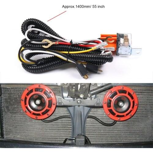 1Set Electric 12V Universal Car Horn Wiring Harness Relay Kit For Auto Van Truck Grille Mount Blast Tone Horns