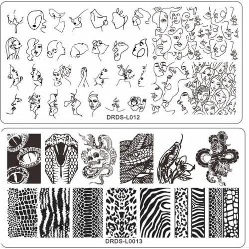 1PC(6*12cm)Nail French Summer Pattern Stamping Plate Manicure Template Print Polish Steel Plate Templates Stencil For Nails,16-D