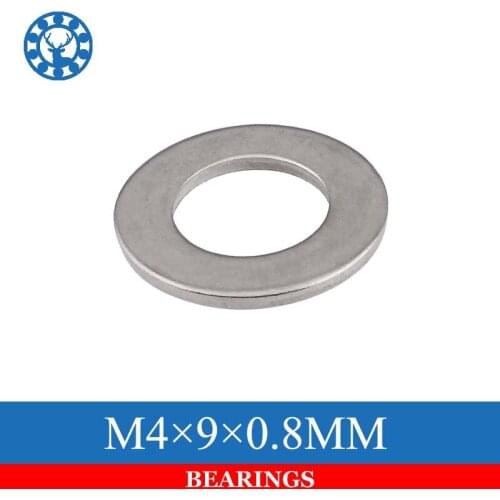 100pcs DIN125 ISO7089 M4X9X0.8MM 304 Stainless Steel Flat Machine Washer Plain Washer Gaskets
