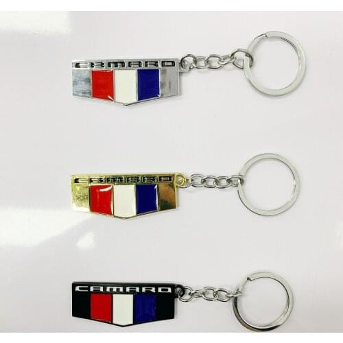 10x 3D Car Emblem Keychain Metal Key chain Fob Ring with National Flag for Camaro Chevrolet Keyring