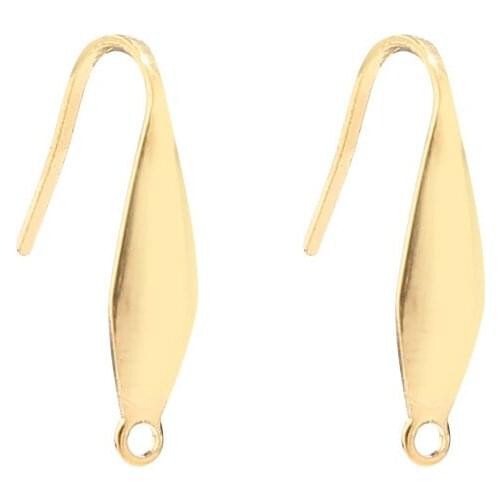20pcs Stainless Steel Gold 4.5mm*20MM Simple Ear Hook Earring DIY Connector Jewelry Accessories Making Finding