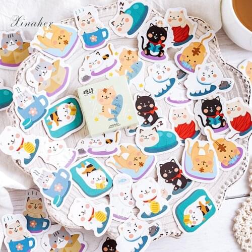 45 pcs/lot lovely house cats mini paper sticker decoration stickers DIY craft diary scrapbooking planner kawaii label sticker