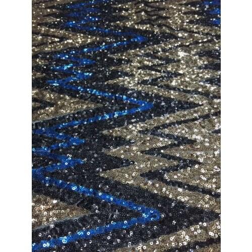 African Lace Fabric Blue African Guipure Lace fabric with Sequins High Quality French Lace Sequin Fabric X18951