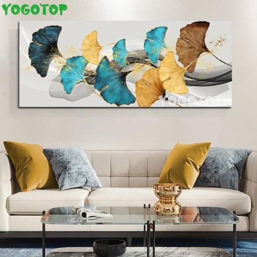 5D full drill Yellow And Blue Ginkgo Leaves diamond painting for diamond embroidery Full mosaic rhinestone decor large YY5316