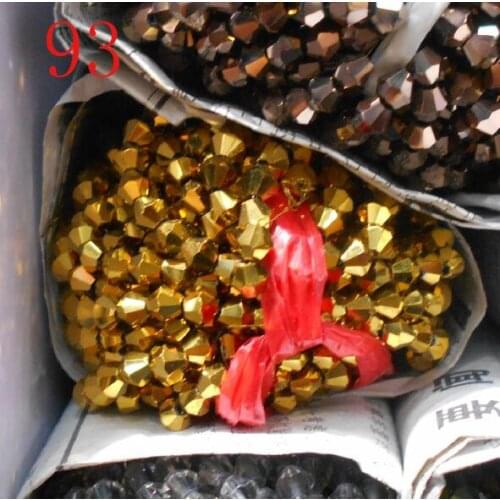 FLTMRH golden Color 110pcs 4mm Bicone Austria Crystal Beads charm Glass Beads Loose Spacer Bead for DIY Jewelry Making