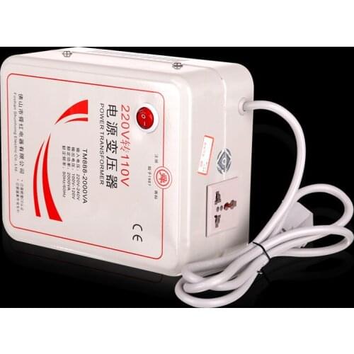 Fast Shipping TM888-2000VA 220v to 110v 2000W Step Down Voltage Converter Transformer Converts with pure copper coil