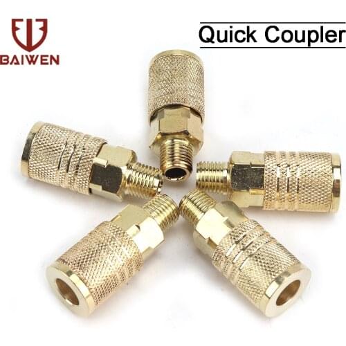 1/4inch NPT Male Thread Quick Coupler Air Line Hose Compressor Fittings Connector Tools For Air Compressor Solid Brass