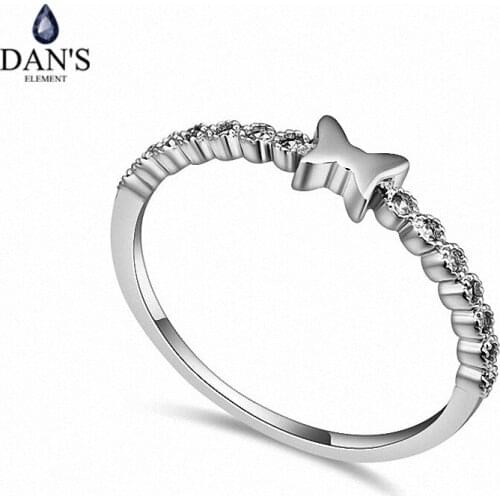 DANS Real Austrian Crystals Brand AAA Zirconia Micro Inlays Fashion Ring for women New butterfly 109048White