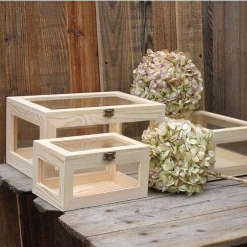 Wooden glass storage box Gift boxes Hand made phone retail packaging storage box Gift box Childrens gifts