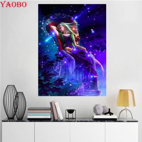Fantasy beauty starry sky landscape Diamond Embroidery Full Round Square diamond Painting Mosaic Diamond pattern Decor Home Art