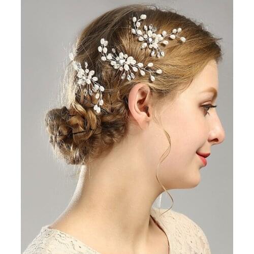 Rhinestone Floral Bride Hair Comb Crystal Flowers Head Pieces Leaf Bridal Hair Pins Tiaras Crown Wedding Hair Accessories