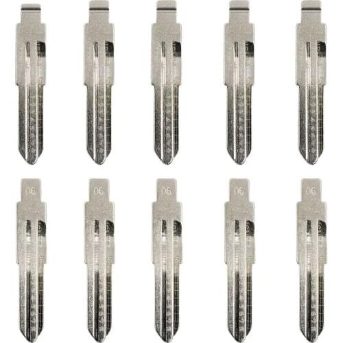 HKCYSEA NO. 06 Engraved Line Key Blade Blank Scale Shearing Teeth Uncut Key Blade 06# NSN11 for Old Nissan