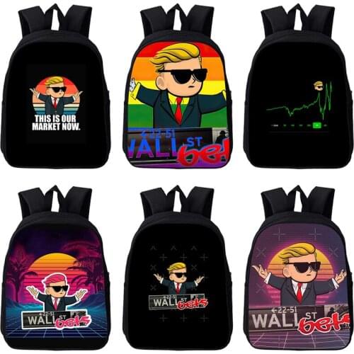 WSB To The Moon Classic Wallstreetbets Stock Option Trading Backpack WSB WallStreetBets Gamestop Bag Harajuku Women Travelbags