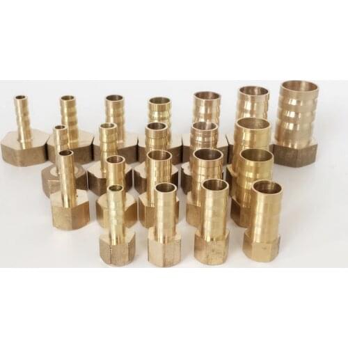 Brass Pipe Connectors 6mm 8mm 10mm 12mm 14mm 16mm 19mm Barbed 1/8" 1/4" 3/8" 1/2" Female Thread Brass Joint Coupler Fittings