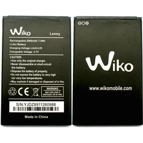 2000mAh Li-ion Rechargeable Phone Battery For Wiko Lenny Batterie Batterij Bateria