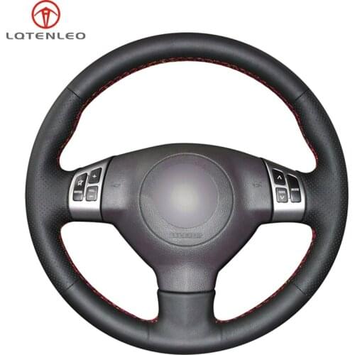 LQTENLEO Black Artificial Leather Steering Wheel Cover For Suzuki Swift Sport 2005-2011 Splash 2007-2015 Opel Agila Vauxhall