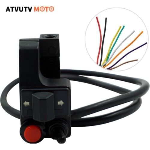 22mm 7/8" Motorcycle Switches With Mirror Hole Motorbike Horn Button Turn Signal Headlight Handlebar Controller Switch