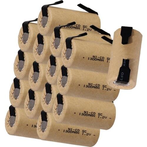 16 pcs SC 1300mah 1.2v battery NICD rechargeable batteries for emergency light toy equipment power batterie power tools