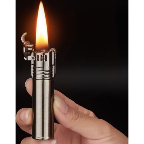 2021 New Kerosene Lighter Creative Visual Transparent Oil Warehouse Retro Old Grinding Wheel Kerosene Lighter Mens Gadget