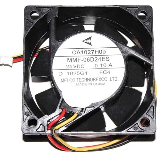 New original MITSUBISHI1 60*25mm MMF-06D24ES FC4 24V 0.1A 3Wire CA1027H09 6cm Cooling Fan