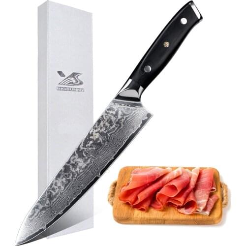 BIGSUNNY 8 inch Chef Knife Sharp Japanese VG10 Steel Blade Kitchen Knives Damascus Cleaver Slicing Cutting G10 Handle