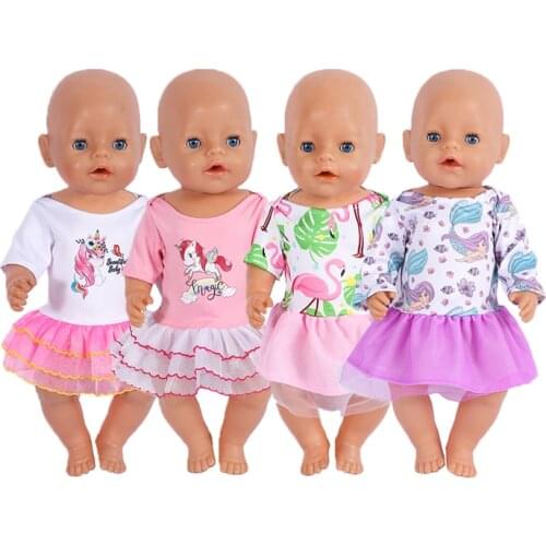 18 Inch Doll Clothes Fashion Casual Reborn New Born Baby Doll Costume Wear Handmade Dress for Doll Accessories DIY Children Toys