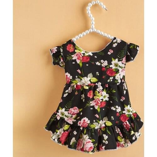 Flowers Dress Pet Clothing Dogs Print for Dog Clothes Small Costume Soft French Bulldog Cute Summer Black Girl Collar Perro