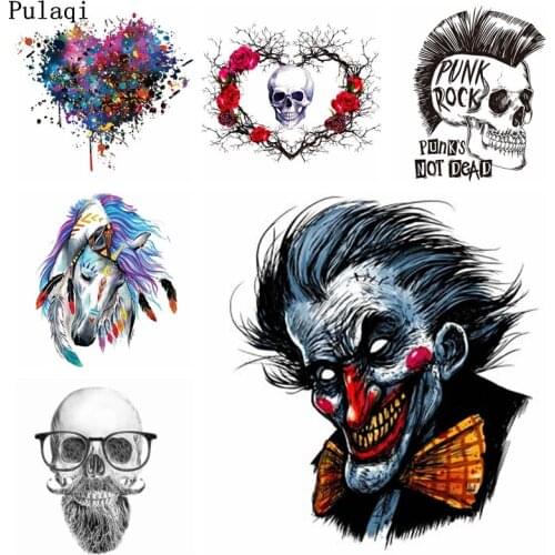 Pulaqi Punk Rock Finger Patch Iron on Transfer Patches for Clothes Patch Stickers on Clothes Heat Transfer Vinyl Thermal Stripes