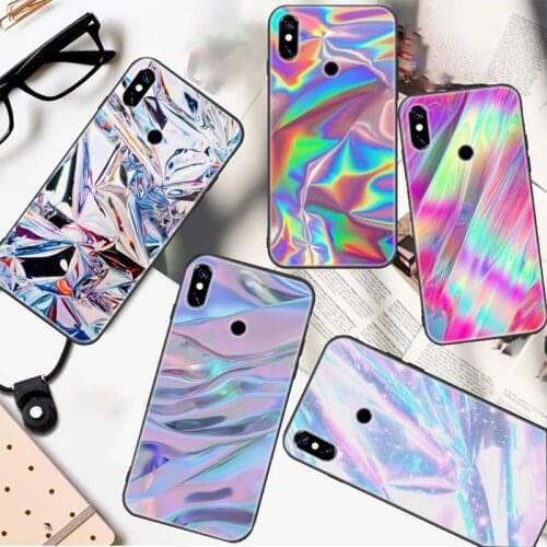 Rainbow Iridescent Holographic Phone Case For Redmi 7 8 9 A K20 30 Pro Note 8 9 Pro 9s 10