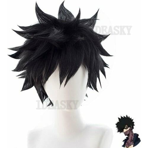 Anime My Hero Academia Dabi Wig Cosplay Costume Boku no Hero Academia Short Black Synthetic Hair Halloween Party Wigs+wig cap