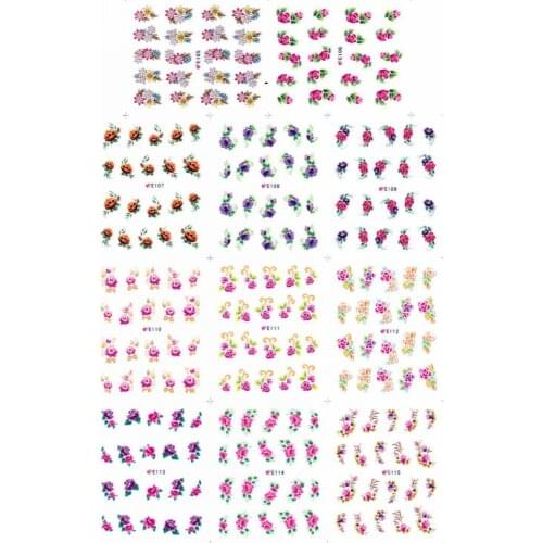 11 PCS / LOT SIMULATION EMULATION SELF-ADHESIVE 3D NAIL TATTOOS STICKER EVERFLOWERING ROSE PEONY ROSE E105-115