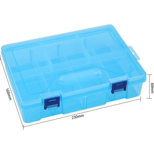 Detachable Double Layer Storage Hardware Storage Box Tool Transparent Blue Electronic Components Portable Retail Case