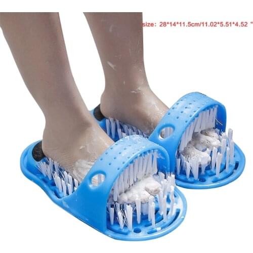 1 Pair Foot Scrubber Feet Cleaner Washer Brush for Shower Floor Spas Massage Slipper Exfoliating Cleaning Tool Q81B