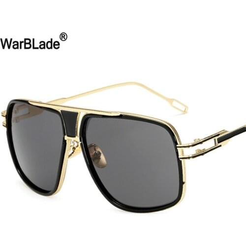 WarBLade New Fashion Men Big Frame Sunglasses Vintage Square Glasses for Women High Quality Retro Sun Glasses Gafas Oculos Male