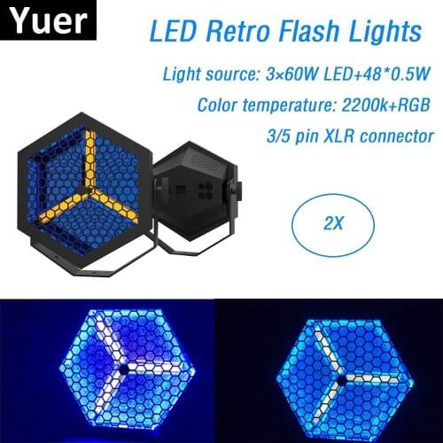 2 Units Factory Sales 3X60W LED Retro Flash Lights Stage Par Lights DMX Control For Disco Dj Lights Stage Laser Projector Lights