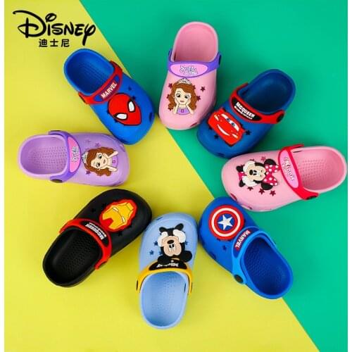 Disney baby Mickey mouse slippers summer boys non-slip cute home children hole shoes baby toddler girls sandals and slippers
