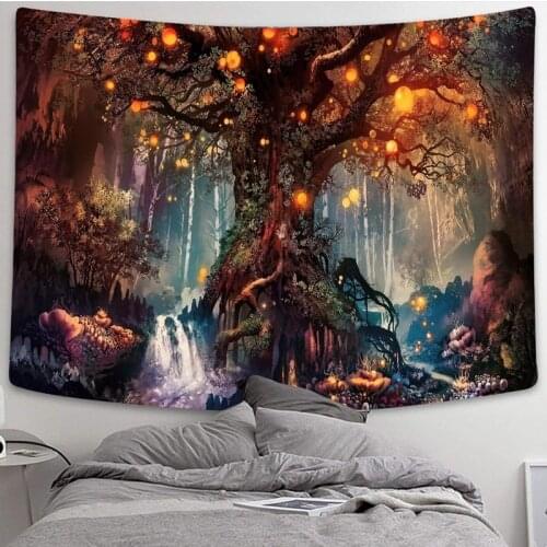 Mushroom Forest Castle Background Cloth Fashion Home Atmosphere Decoration Supplies Hanging Cloth Living Room Bedroom Tapestry