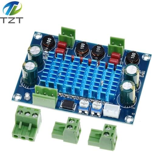 High Power Digital HIFI Power Amplifier Board 2*120W XH-M572 TPA3116D2 Chassis Dedicated Plug-in Input 5V 24V 28V output 120W