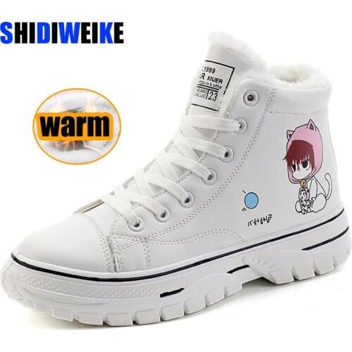 2021 Winter Ankle Boots Women Platform Boots Female warm snow Boots Lace Winter Sneakers Women outdoor Snow Shoes Women footwear