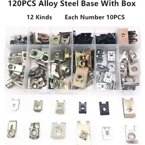120X Auto Fender Chassis Guard Self-Tapping Screw Alloy Steel Base Fastener Clip