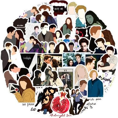 50pcs/pack The twilight saga Classic Movie Stickers For Furniture Wall Desk DIY Chair Toy Car Computer Decal Motorcycle