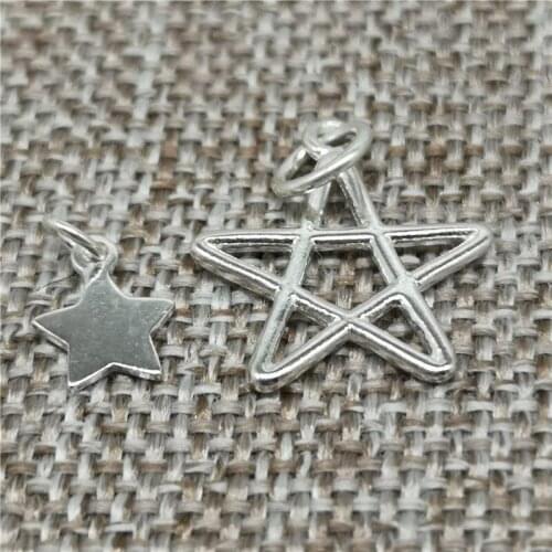 925 Sterling Silver Geometry Pentagram Star for Bracelet Necklace Earrings