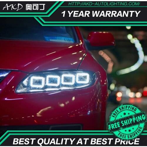 AKD tuning cars Headlight For Mazda 6 Headlights 2004-2015 Headlights LED DRL Running lights Bi-Xenon Beam Fog lights angel eyes