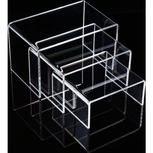 Acrylic Display Risers Clear Product Stand Jewelry Display Shelf Showcase Candy Dessert Cake Stand Action Figure Display