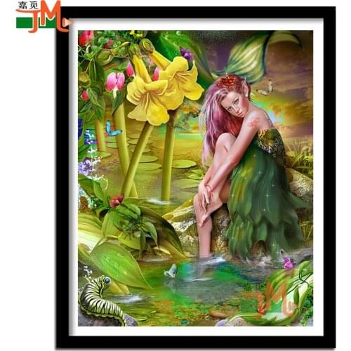 Diy Diamond Painting Flower Woman Diamond Embroidery Full Square Drilling Fairy 5D Diamond Mosaic Cross Stitch Landscape Kit