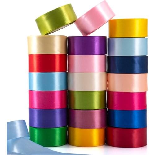 6-10-12-15-20-25mm Satin Ribbon DIY Handmade Crafts Tape Christmas Halloween Wedding Birthday Party Gift Box Wrapping Ribbon