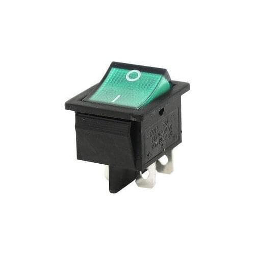 Free shipping!Free shipping !AC 250V/16A 125V/20A 4-Pin DPDT I/O Green Light Panel Mounted Rocker Switch