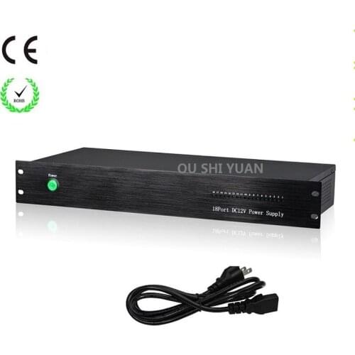 CCTV Power Supply 18Channel 12V DC 20A 1.5U Rack Mount Power Supply CE ROHS For CCTV Camera / LED